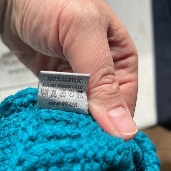 C.C Beanie Tail Cable Knit Messy High Bun Ponytail Hat Teal - Picture 5 of 6